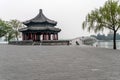 The Kuoruting Pavilion and Seventeen-Arch Bridge of the Summer Palace complex Royalty Free Stock Photo