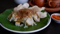 Kupat Tahu is made from fried ketupat, tofu, cabbage and bean sprouts, mixed with peanut sauce and soy sauce. Royalty Free Stock Photo