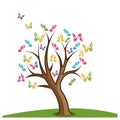 Colorful butterfly tree stock design vector. Vector illustration