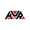 KUR triangle letter logo design with triangle shape. KUR triangle logo design monogram. KUR triangle vector logo template with red Royalty Free Stock Photo