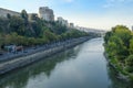 the Kura river view. Tbilisi. real Sakartvelo or Georgia. real street view Royalty Free Stock Photo