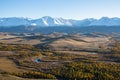 Kurai steppe and North-Chui ridge of Altai mountains, Altai Republic Royalty Free Stock Photo