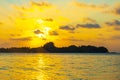Kuramathi Maldives tropical paradise island sunset view from Rasdhoo Royalty Free Stock Photo