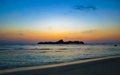 Kuramathi Maldives tropical paradise island sunset view from Rasdhoo Royalty Free Stock Photo