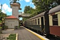 Kuranda train station with train on plattform 1 Royalty Free Stock Photo