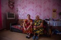 Vepsian local women in them rural home. Royalty Free Stock Photo