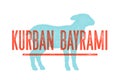 Kurban Bayrami. Lamb, sheep. Concept design of farm animals