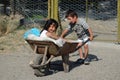 Kurdish children playing in the village Royalty Free Stock Photo