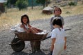 Kurdish children playing in the village Royalty Free Stock Photo