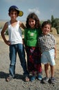 Kurdish children playing in the village Royalty Free Stock Photo