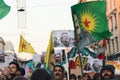 Kurdish demonstrators protest against Turkish government in Mil