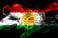Kurdistan copy colorful smoking flag 2018.