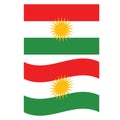 Kurdistan Flag. Kurdistan Flag illustration. Kurdistan Waving Flag. Flat Style