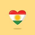 Kurdistan flag shaped love illustration
