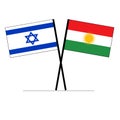 Kurdistan, Iraq Kurd Vector Flag with the State of Israel Flag on poles expressing diplomatic relations, friendship and partnershi