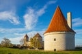 Kuressaare castle against blue sky and clouds Royalty Free Stock Photo