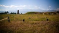 Kurgan stelae aka Balbals and Burana tower, Tokmok,Chuy Valley Kyrgyzstan