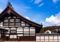 The Kuri building entrance in Kinkakuji temple in Kyoto, Japan Royalty Free Stock Photo