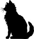 Kurilian Bobtail Cat Black Silhouette Generative Ai