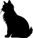 Kurilian Bobtail Cat Black Silhouette Generative Ai