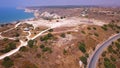 Kurion ruins Cyprus aerial 4k