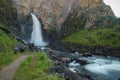 Kurkure waterfall in Altai mountains in autumn, Altai Republic, Siberia, Russia.