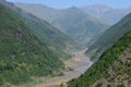 Kurmuk valley near Ilisu, a Greater Caucasus mountain village in north-western Azerbaijan Royalty Free Stock Photo