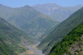 Kurmuk valley near Ilisu, a Greater Caucasus mountain village in north-western Azerbaijan Royalty Free Stock Photo