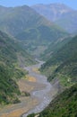 Kurmuk valley near Ilisu, a Greater Caucasus mountain village in north-western Azerbaijan Royalty Free Stock Photo