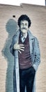 Kurt Vonnegut painting mural