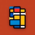 Bauhaus-inspired Voxel Art: A Colorful Icon With Hidden Details Royalty Free Stock Photo