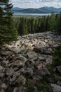 Kurums in the mountains of the Urals, stone river Royalty Free Stock Photo