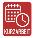 Kurzarbeit. German for short-time work icon