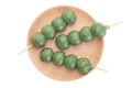 Kusa dango, mugwort-flavored rice dumpling Royalty Free Stock Photo