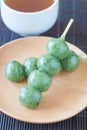 Kusa dango, mugwort-flavored rice dumpling Royalty Free Stock Photo