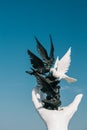 Kusadasi, Aydin Province, Turkey. Hand Of Peace Monument On Waterfront In Sunny Summer Day. View Of Hand Sculpture At