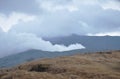 Kusasenri grass field and mountain with active volcanoes travel location in Fukuoka Japan