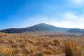 Kusasenri (kusasenri-ga-hama) prairie in January, Mt. Eboshi in the background Royalty Free Stock Photo