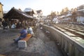 Kusatsu Onsen is one of Japan`s most famous hot spring resorts and is blessed with large volumes of high quality hot spring water Royalty Free Stock Photo