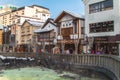 Kusatsu Onsen is one of Japan`s most famous hot spring resorts and is blessed with large volumes of high quality hot spring water Royalty Free Stock Photo