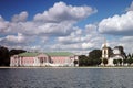 Kuskovo park in Moscow. Palace museum and church Royalty Free Stock Photo