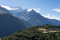 Kusum Kanguru mountain peak view from Namche Bazaar village, Himalayas mountain, Nepal Royalty Free Stock Photo