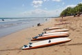 Kuta Beach in Kuta, Bali, Indonesia with Surfboards on the Sand