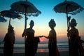 Silhouette of Kuta Carnival dancer.