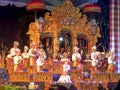 KUTA, INDONESIA - MARCH, 18, 2018: children`s gamelan band performs for new year at kuta beach on bali