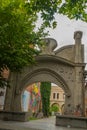 KUTAISI, GEORGIA: The arch of Mon Plaisir is a symbolic entrance to the Royal Quarter - historical center of Kutaisi.