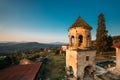 Kutaisi, Georgia. Bell Tower Of Gelati Monastery In Evening Time