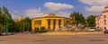 KUTAISI, GEORGIA: The Georgian Drama Theatre Lado Meskhishvili and Fountain on the central square in Kutaisi.