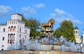 Kolkhida Fountain with golden horse statues