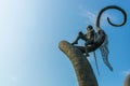 KUTAISI, GEORGIA: Sculpture of flying boy near the Parliament building in Kutaisi. Royalty Free Stock Photo